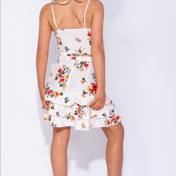 White Floral Polka Co Ord - Picture 4 of 7